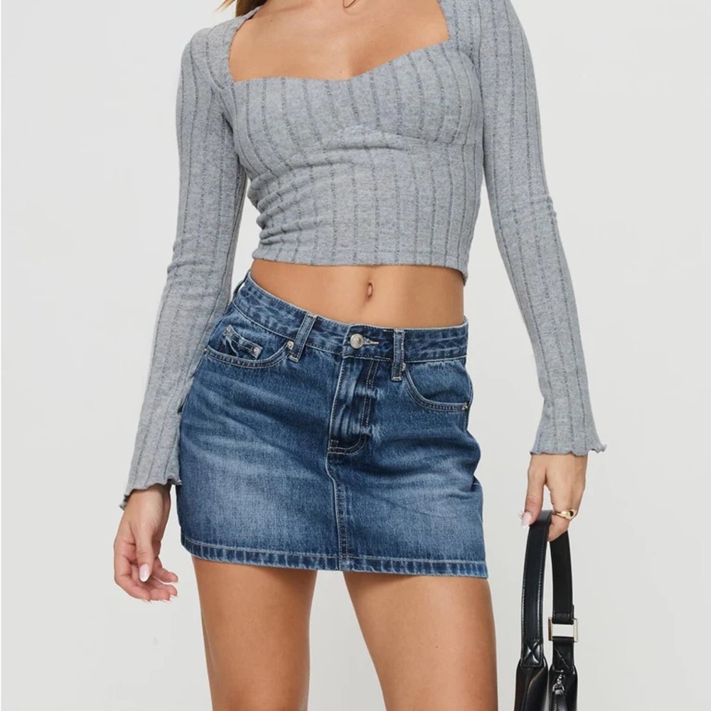 Princess Polly Arrte Mid Rise Denim Skirt